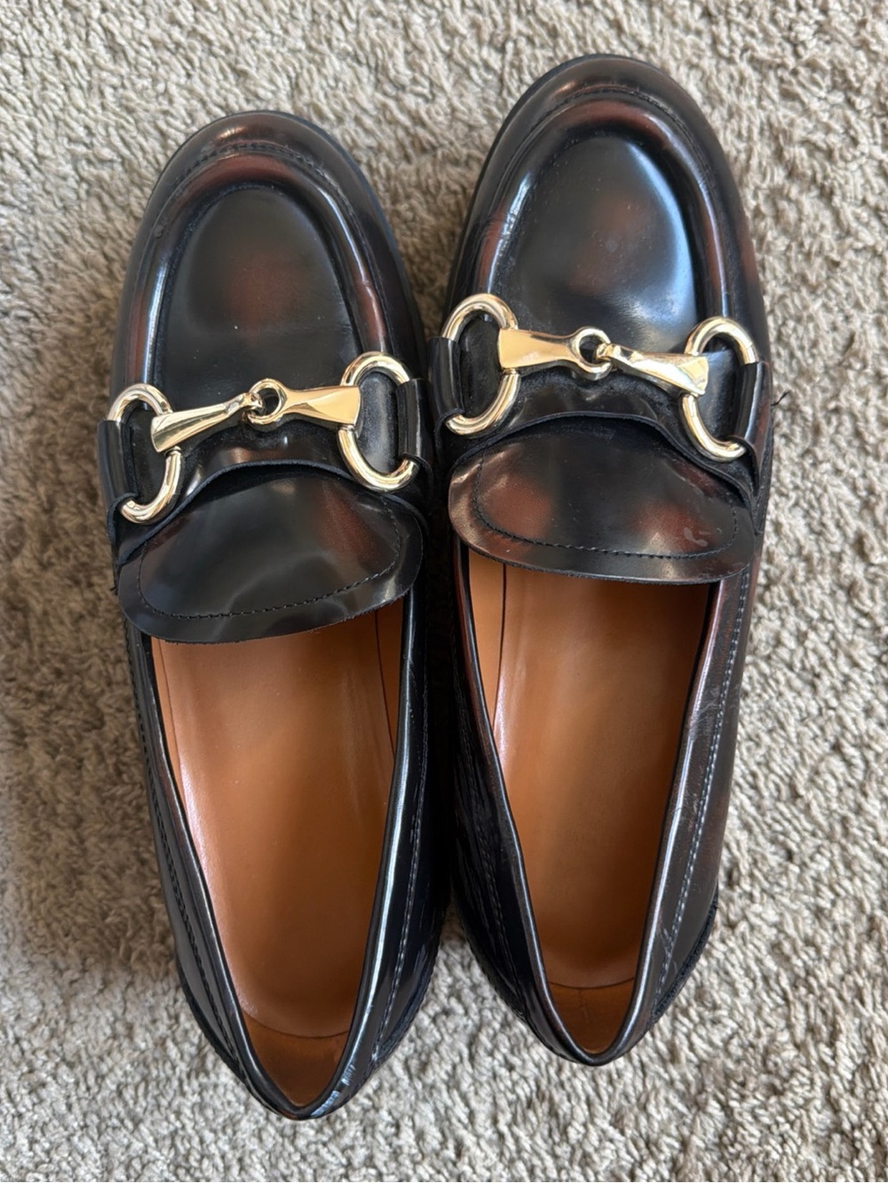 Marc Fisher LTD Wilmer Loafer Brown Leather Lug Sole Horsebit 7.5 - Picture 8 of 8